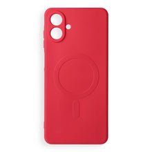 Заредете изображение във визуализатора на галерията – Case for Samsung A08 Silicone Mag Cover compatible with MagSafe (camera protection) red
