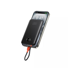 Заредете изображение във визуализатора на галерията – Powerbank 10000 mAh with built-in cable USB C QC3.0 PD 2A 22,5W K1C W1189 black
