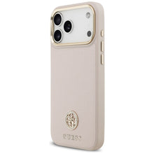 Заредете изображение във визуализатора на галерията – GUESS case for IPHONE 17 Pro Max compatible with MagSafe GUHMP17XPGCRMDEP (PU W/ Grained Strass Logo) pink
