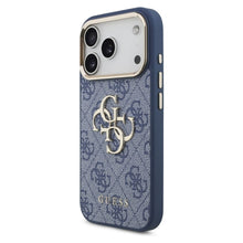Заредете изображение във визуализатора на галерията – GUESS case for IPHONE 17 Pro GUHCP17L4GMGCBL (PU W/ Big 4G Classic Logo) gold blue
