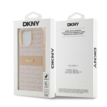 Заредете изображение във визуализатора на галерията – Original Case DKNY hardcase Leather Mono Stripe &amp; Metal Logo DKHCP14XPRTHSLP for Iphone 14 Pro Max pink

