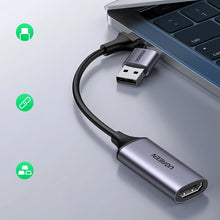 Заредете изображение във визуализатора на галерията – Ugreen CM489 40189 HDMI Adapter (Female) - USB-A / USB-C (Male) - Gray
