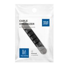 Заредете изображение във визуализатора на галерията – Blue Star PJ-OCZ8 silicone self-adhesive organizer for 7 cables - black (1 pc.)
