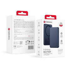 Заредете изображение във визуализатора на галерията – Powerbank compatible with MagSafe Forcell F-Energy Slim F5K9 QC4.0 PD3.0 15W 5000 mAh navy blue
