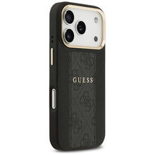 Заредете изображение във визуализатора на галерията – GUESS case for IPHONE 17 Pro compatible with MagSafe GUHMP17LPG4SEMCK (PU W/ 4G Stripe) black
