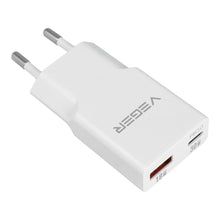 Заредете изображение във визуализатора на галерията – VEGER wall charger USB A + USB C QC PD 30W 30W1A1C white
