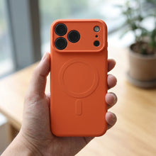 Заредете изображение във визуализатора на галерията – Case for iPhone 18 Pro Max / 17 Pro Max Silicone Mag Cover compatible with MagSafe (big hole) orange
