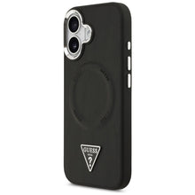 Заредете изображение във визуализатора на галерията – GUESS case for IPHONE 17 compatible with MagSafe GUHMP17SPSDTSCMK (PU W/ Triangle Logo) black
