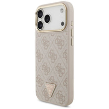 Заредете изображение във визуализатора на галерията – GUESS case for IPHONE 17 Pro Max compatible with MagSafe GUHMP17XP4G4TCSP (PU W/ Triangle Logo &amp; Big Strap Metal Buttons) pink
