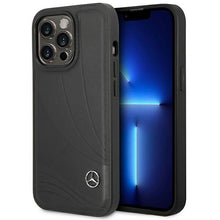 Заредете изображение във визуализатора на галерията – Mercedes Leather Wave Pattern case for iPhone 14 Pro Max - black
