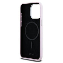 Заредете изображение във визуализатора на галерията – DKNY case for IPHONE 14 Pro Max compatible with MagSafe DKHMP14XSMCHLP (DKNY HC MagSafe Silicone W/Horizontal Metal Logo) pink
