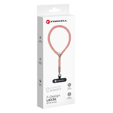 Заредете изображение във визуализатора на галерията – FORCELL F-DESIGN L8X36 wrist phone lanyard with adjustable length (max 18cm in the loop) pink white
