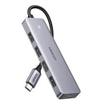 Заредете изображение във визуализатора на галерията – HUB Ugreen CM219 35574 with 4 USB-A 3.0 ports and USB-A 3.0 cable 1m - black
