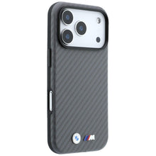 Заредете изображение във визуализатора на галерията – BMW case for IPHONE 18 Pro Max/17 Pro Max compatible with MagSafe (Carbon Metal Logo) grey 
