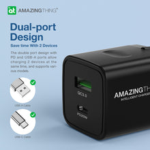 Заредете изображение във визуализатора на галерията – Amazing Thing Wall charger Speed Pro EUPD20WB - USB + Type C - QC 3.0 PD 20W 3A black
