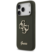 Заредете изображение във визуализатора на галерията – GUESS case for IPHONE 17 Pro GUHCP17LSC4GSMA (Silicone W/ Big 4G Script) khaki
