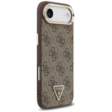 Заредете изображение във визуализатора на галерията – GUESS case for IPHONE 17 Air compatible with MagSafe GUHMP17MP4GTDGMW (4G PU W/ Triangle Logo) gold brown
