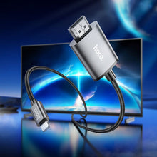 Заредете изображение във визуализатора на галерията – HOCO cable Lightning to HDMI 1080p UA27 2 m metal gray
