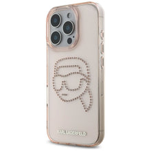Заредете изображение във визуализатора на галерията – KARL LAGERFELD case for IPHONE 16 Pro Max KLHCP16XHKHDCELP (IML Rhinestones S K Head) pink
