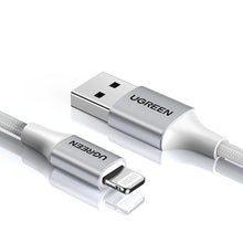 Заредете изображение във визуализатора на галерията – Ugreen US199 60162 USB-A / Lightning MFi cable 1.5m - silver
