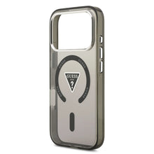 Заредете изображение във визуализатора на галерията – GUESS case for IPHONE 17 Pro compatible with MagSafe GUHMP17LHGTMLCGK (IML Gradient W/ Triangle Logo) black
