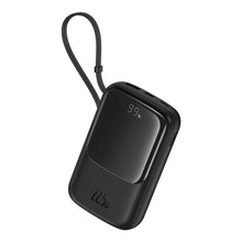 Заредете изображение във визуализатора на галерията – Baseus Qpow Pro+ 10000mAh 22.5W powerbank with built-in USB-C cable and display - black
