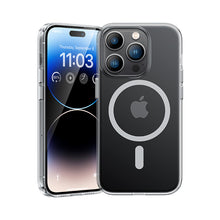 Заредете изображение във визуализатора на галерията – Benks Magnetic Crystal Case for Iphone 15 Pro transparent
