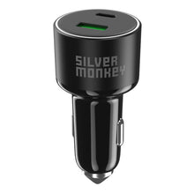 Заредете изображение във визуализатора на галерията – Silver Monkey SMA014 100W car charger 1xUSB-C PD 1xUSB-A QC 3.0 - black

