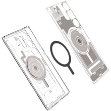 Заредете изображение във визуализатора на галерията – Spigen Ultra Hybrid OneTap Ring Case with MagSafe for Samsung Galaxy S24 Ultra - Transparent (Zero One Pattern)
