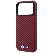 Заредете изображение във визуализатора на галерията – BMW case for IPHONE 18 Pro Max/17 Pro Max compatible with MagSafe (Carbon Metal Logo) burgundy 
