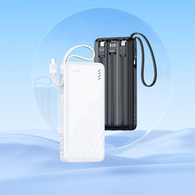 Заредете изображение във визуализатора на галерията – Powerbank Hoco 10000 mAh 2A with four built-in cables USB A + USB C+ Lightning + Micro USB J146 black
