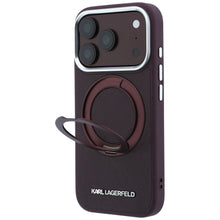 Заредете изображение във визуализатора на галерията – KARL LAGERFELD case for IPHONE 18 Pro Max/17 Pro Max compatible with MagSafe (Saffiano Classic Logo) burgund
