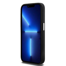 Заредете изображение във визуализатора на галерията – DKNY case for IPHONE 14 Pro compatible with MagSafe DKHMP14LSMCHLK (DKNY HC MagSafe Silicone W/Horizontal Metal Logo) black
