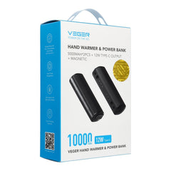 Външна батерия Veger W0587 2,4A (2 бр.) 2 x 5000 mAh с грейка за ръце - черно-сребриста
