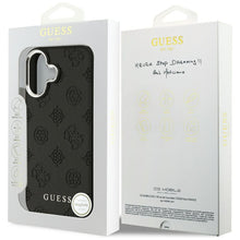 Заредете изображение във визуализатора на галерията – GUESS case for IPHONE 17 compatible with MagSafe GUHMP17XPSPOSSSK (PU W/ Peony Hot Stamp Script) black

