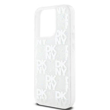 Заредете изображение във визуализатора на галерията – DKNY case for IPHONE 15 Pro DKHCP15LLCPEPT (DKNY HC Liquid Glitters W/Checkered Pattern) white
