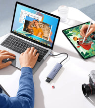 Заредете изображение във визуализатора на галерията – HUB Ugreen CM511 20956A 6in1 USB-C - HDMI / 3x USB-A 3.0 / SD/TF card reader - gray
