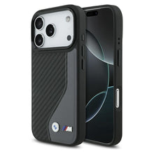 Заредете изображение във визуализатора на галерията – BMW case for IPHONE 17 Pro compatible with MagSafe BMHMP17L25PCCSCAK (PU Carbon Logo) anthracite

