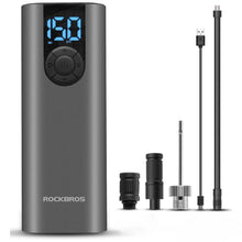 Заредете изображение във визуализатора на галерията – Rockbros 42720001001 electric bicycle pump with LED display + USB-C - USB-A cable - black
