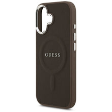 Заредете изображение във визуализатора на галерията – GUESS case for IPHONE 17 compatible with MagSafe GUHMP17SPSAREGSW (PU W/ Classic Logo) brown
