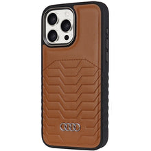 Заредете изображение във визуализатора на галерията – Audi Synthetic Leather case with MagSafe for iPhone 15 Pro - brown
