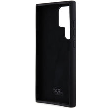 Заредете изображение във визуализатора на галерията – Original Pouch KARL LAGERFELD  hardcase Silicone Choupette Metal Pin KLHCS24LSMHCNPK for Samsung Galaxy S24 Ultra black

