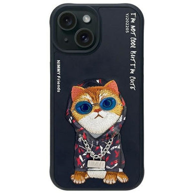 NIMMY case GLASSES COOL CAT for IPHONE 15 black
