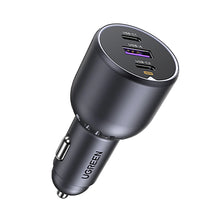 Заредете изображение във визуализатора на галерията – Ugreen EC705 car charger 130W 2x USB-C 1x USB-A - gray
