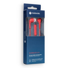 Заредете изображение във визуализатора на галерията – Wired earphones jack with mircophone 3,5mm MOTOROLA Ear Buds 2-s red
