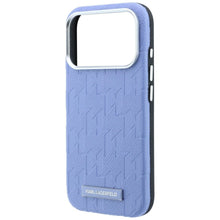 Заредете изображение във визуализатора на галерията – KARL LAGERFELD case for IPHONE 18 Pro/17 Pro compatible with MagSafe (Mono Resin Logo) light blue

