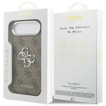 Заредете изображение във визуализатора на галерията – GUESS case fir IPHONE 17 Air GUHCP17MP4G4SMCW (4G PU Leather Case with Big 4G AND Classic Logo and Silver Metal Camera Frame) brown
