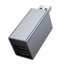 Заредете изображение във визуализатора на галерията – Adapter 3in1 (USB 2.0 x 2+USB 3.0) to USB-A Hoco HB54 szary
