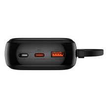 Заредете изображение във визуализатора на галерията – Baseus Qpow Pro+ 20000mAh 22.5W powerbank with built-in USB-C cable and display - black
