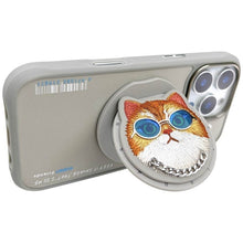 Заредете изображение във визуализатора на галерията – NIMMY case GLASSES COOL CAT compatible with MagSafe for IPHONE 16 Pro gray
